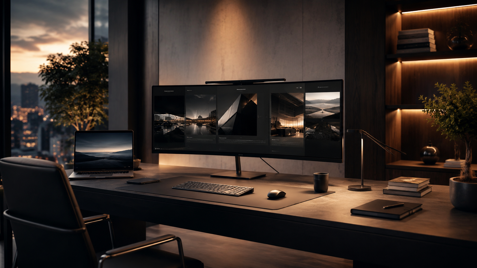 Minimalist premium workspace showing modern website UI systems