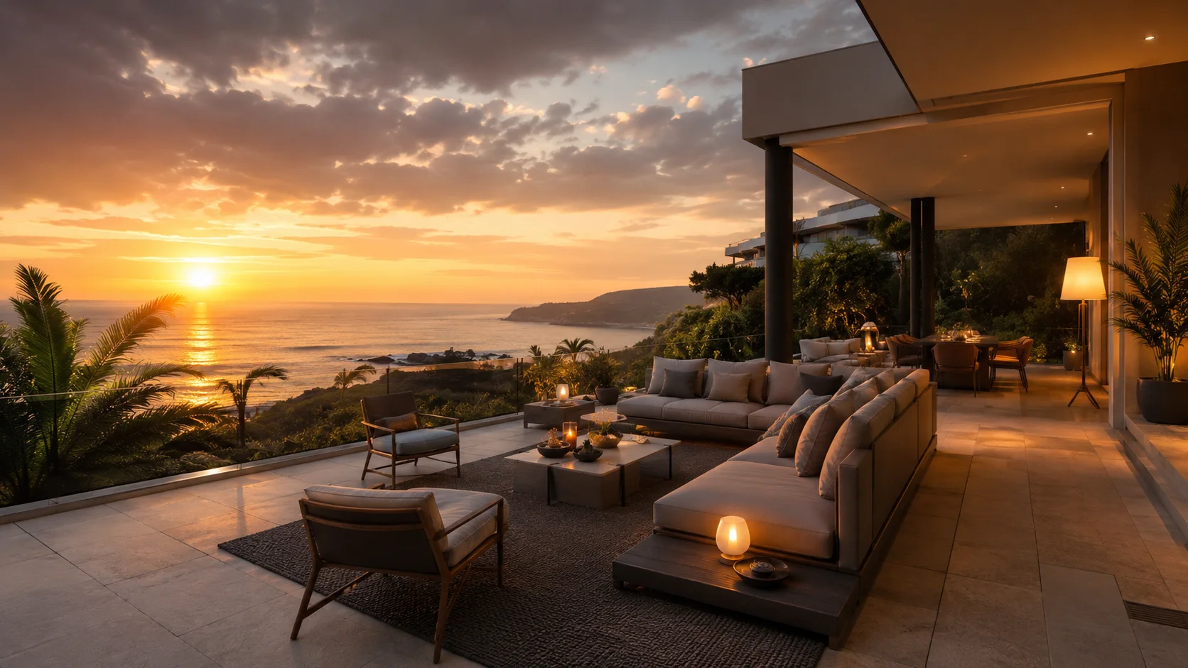 Representative sunset terrace facing the ocean